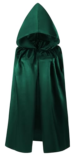 KNELOR Kids Hooded Cloak Robe for Halloween Cosplay Costumes Ages 3-16