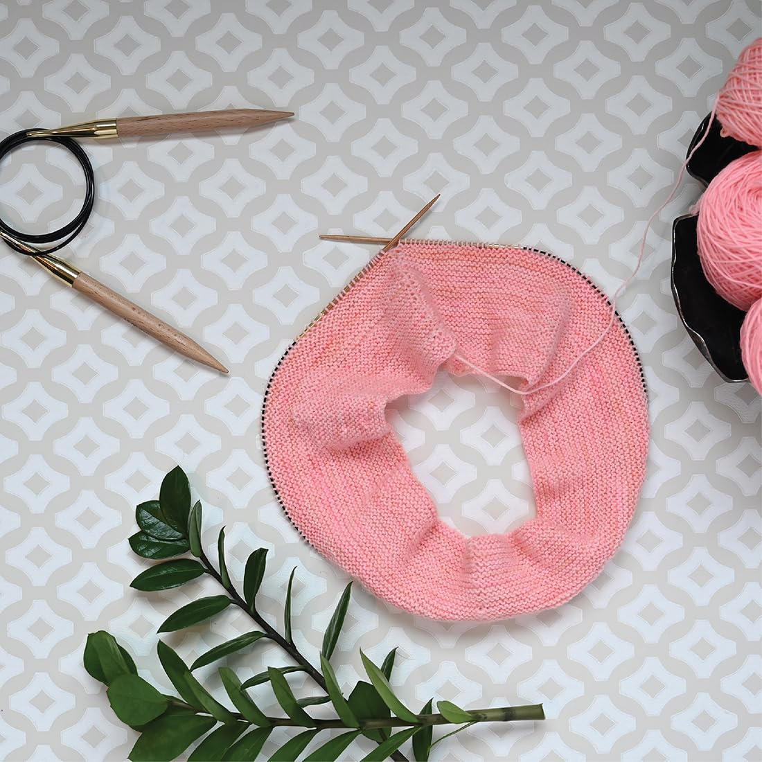 KnitPro Basix Beech Fixed Circular Needles 32" (80cm) - US Size 17 (12mm) for Chunky Yarns