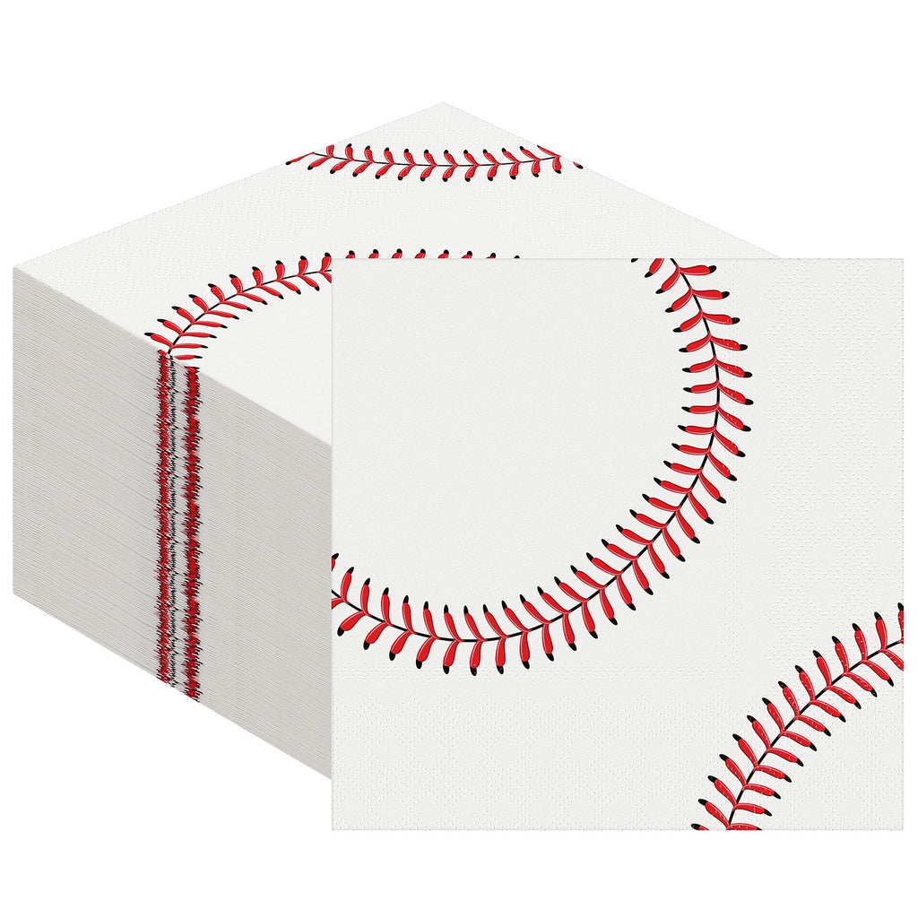 Kochorie 96-Pack Baseball Paper Napkins – 2-Ply Cocktail Napkins for Themed Parties