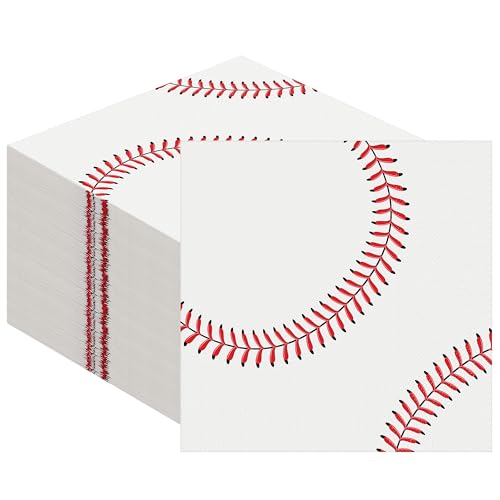 Kochorie 96-Pack Baseball Paper Napkins – 2-Ply Cocktail Napkins for Themed Parties
