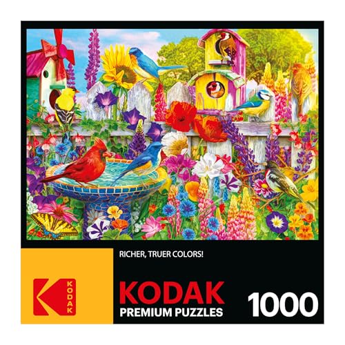 Kodak Premium 1000-Piece Jigsaw Puzzle – Bird Bath Garden by Lars Stewart