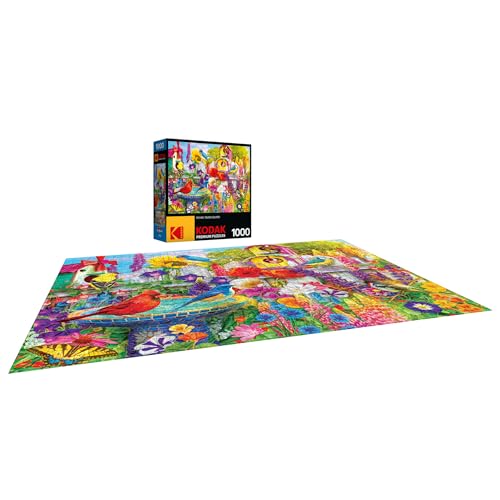 Kodak Premium 1000-Piece Jigsaw Puzzle – Bird Bath Garden by Lars Stewart