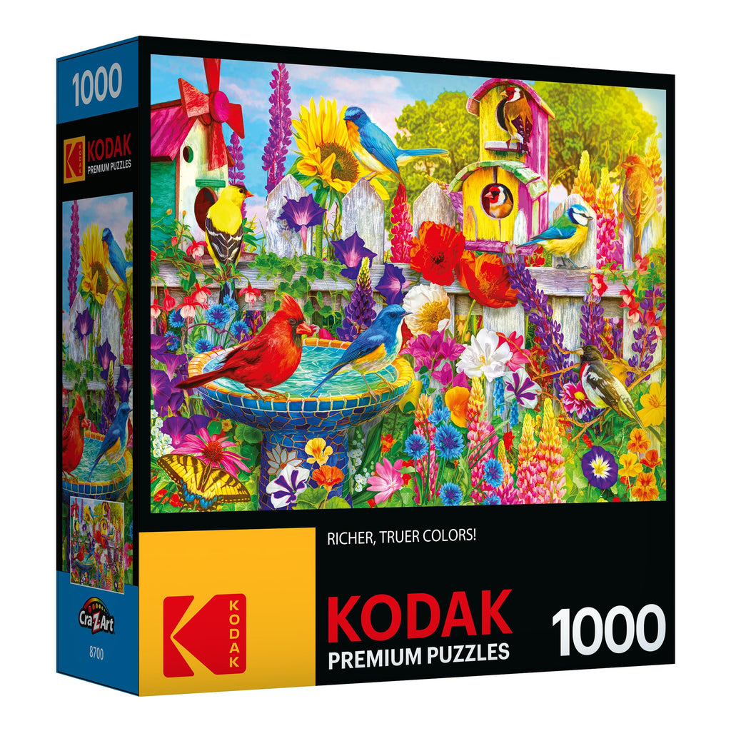 Kodak Premium 1000-Piece Jigsaw Puzzle – Bird Bath Garden by Lars Stewart