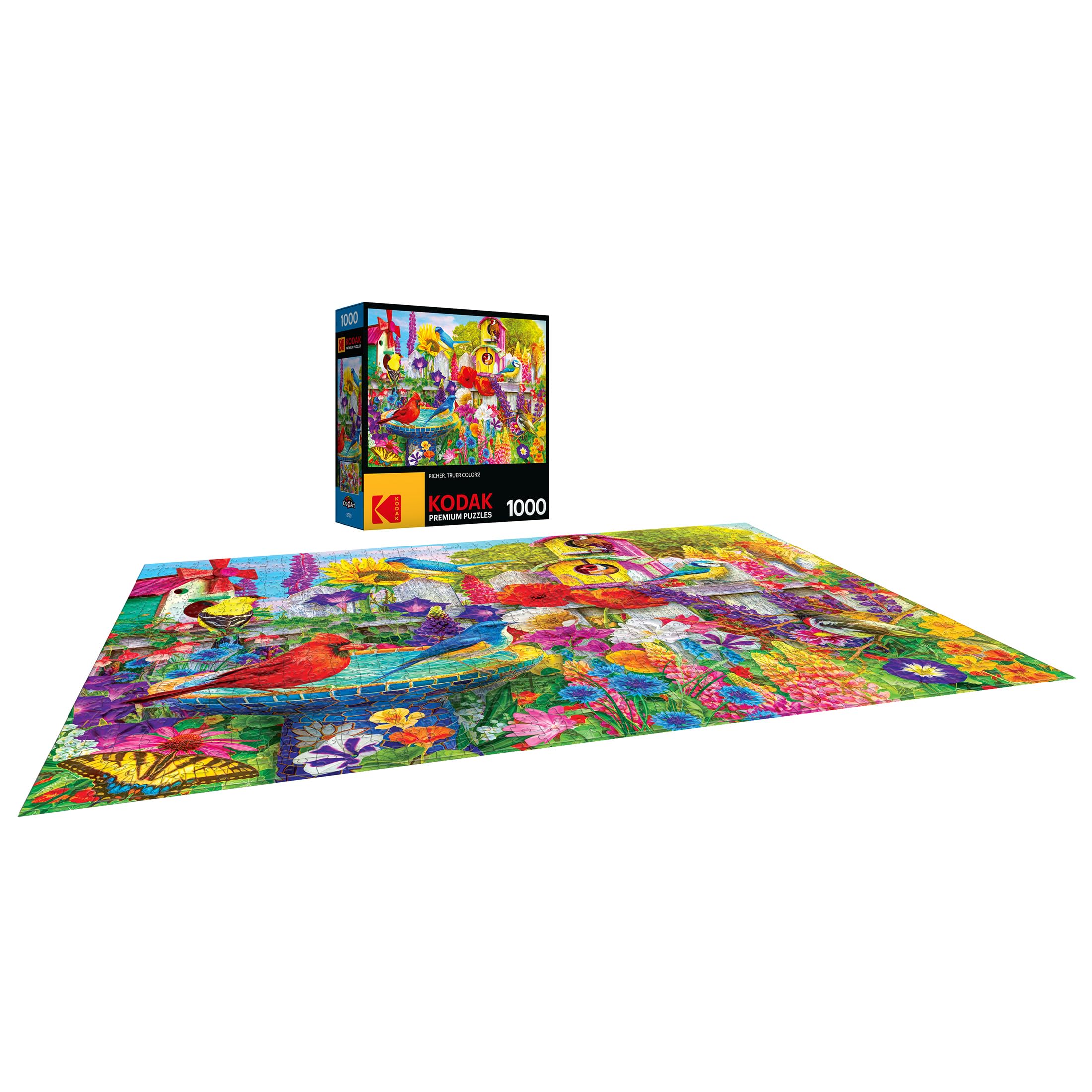 Kodak Premium 1000-Piece Jigsaw Puzzle – Bird Bath Garden by Lars Stewart