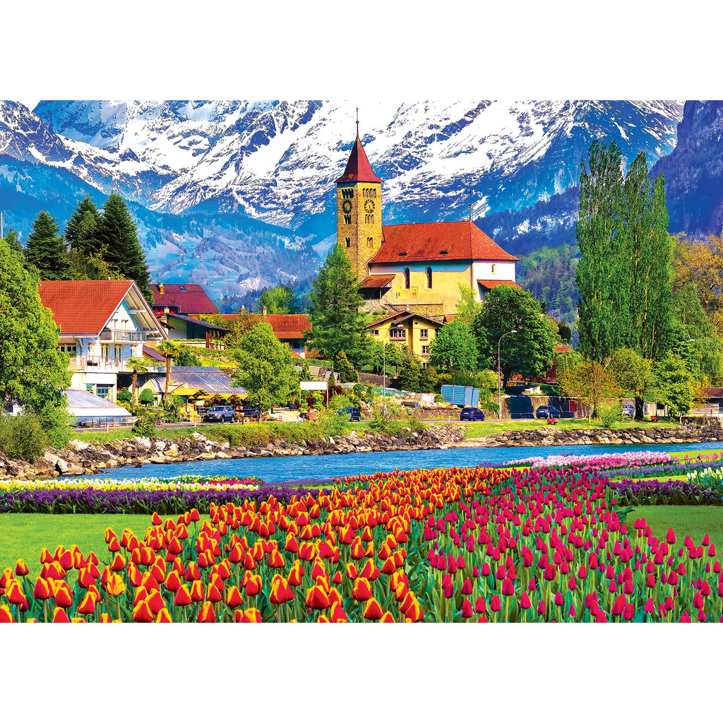 Kodak Premium 1000-Piece Jigsaw Puzzle – Brienz Town and Flowers, Switzerland