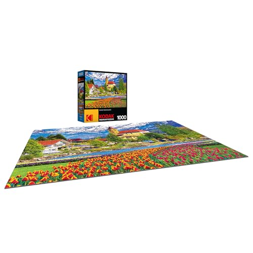 Kodak Premium 1000-Piece Jigsaw Puzzle – Brienz Town and Flowers, Switzerland