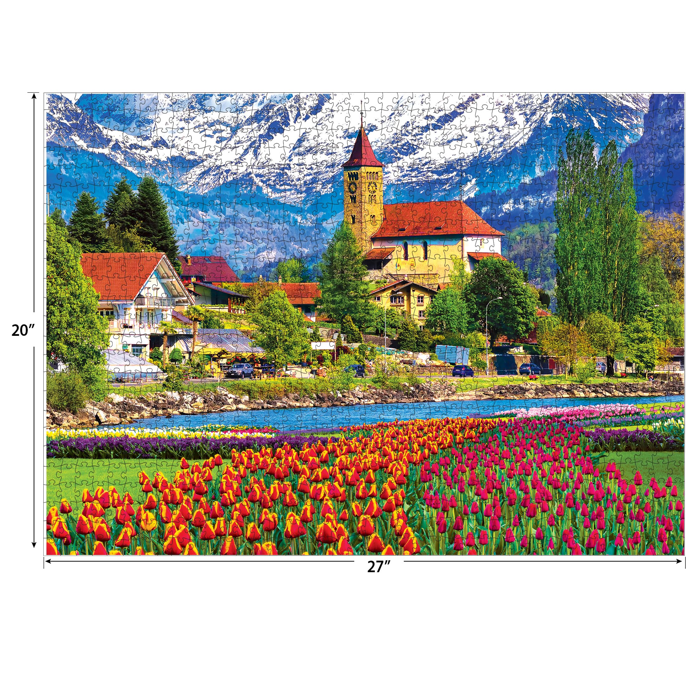 Kodak Premium 1000-Piece Jigsaw Puzzle – Brienz Town and Flowers, Switzerland