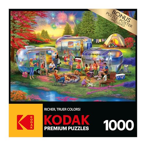 Kodak Premium 1000-Piece Jigsaw Puzzle – Shiny Happy Campers by RoseArt