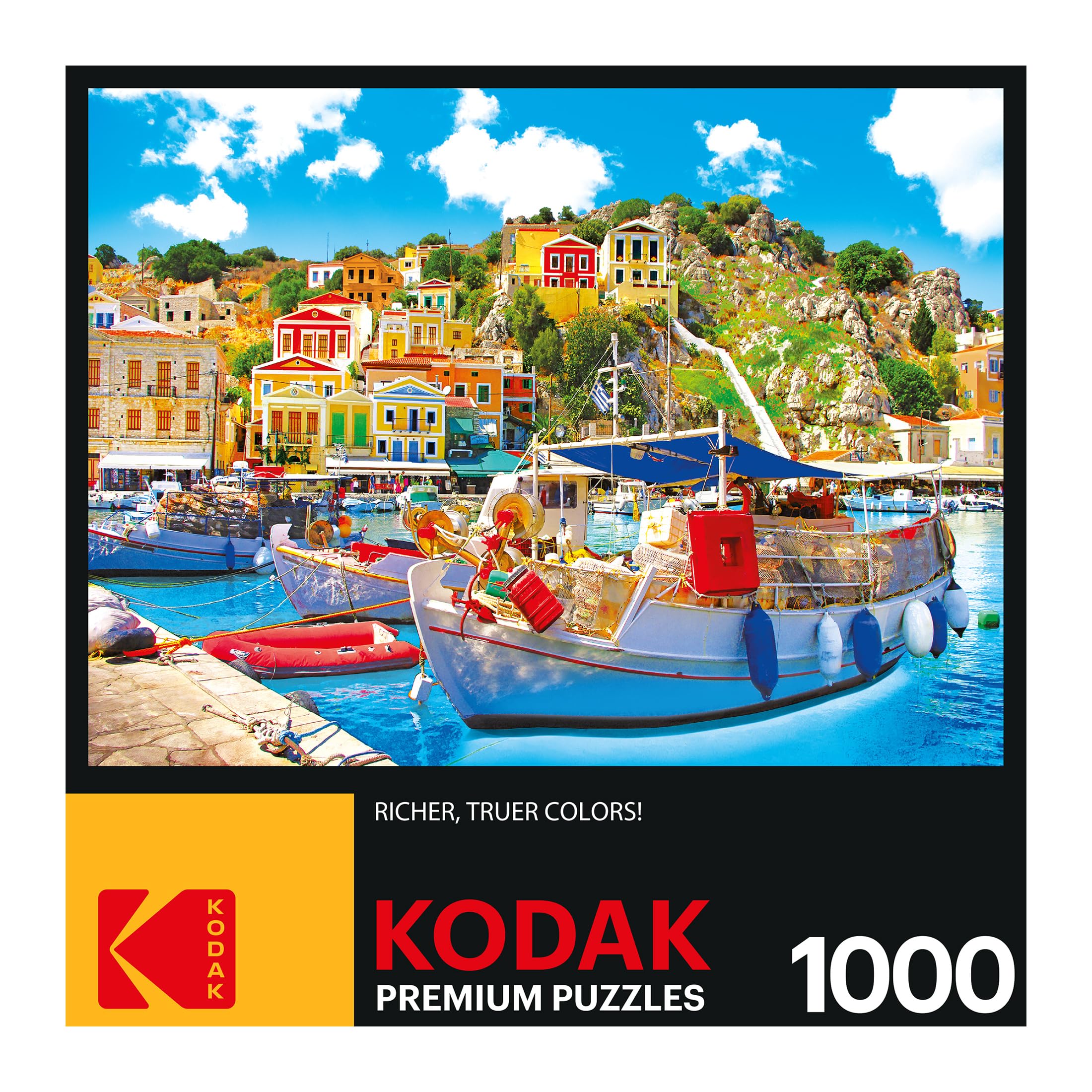 Kodak Premium 1000-Piece Jigsaw Puzzle: Symi Harbor, Greece by RoseArt