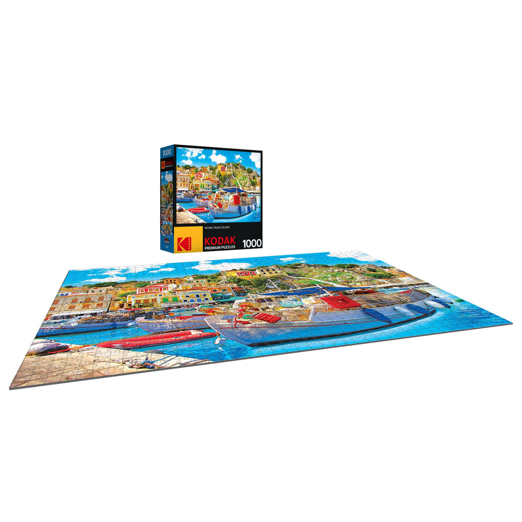 Kodak Premium 1000-Piece Jigsaw Puzzle: Symi Harbor, Greece by RoseArt