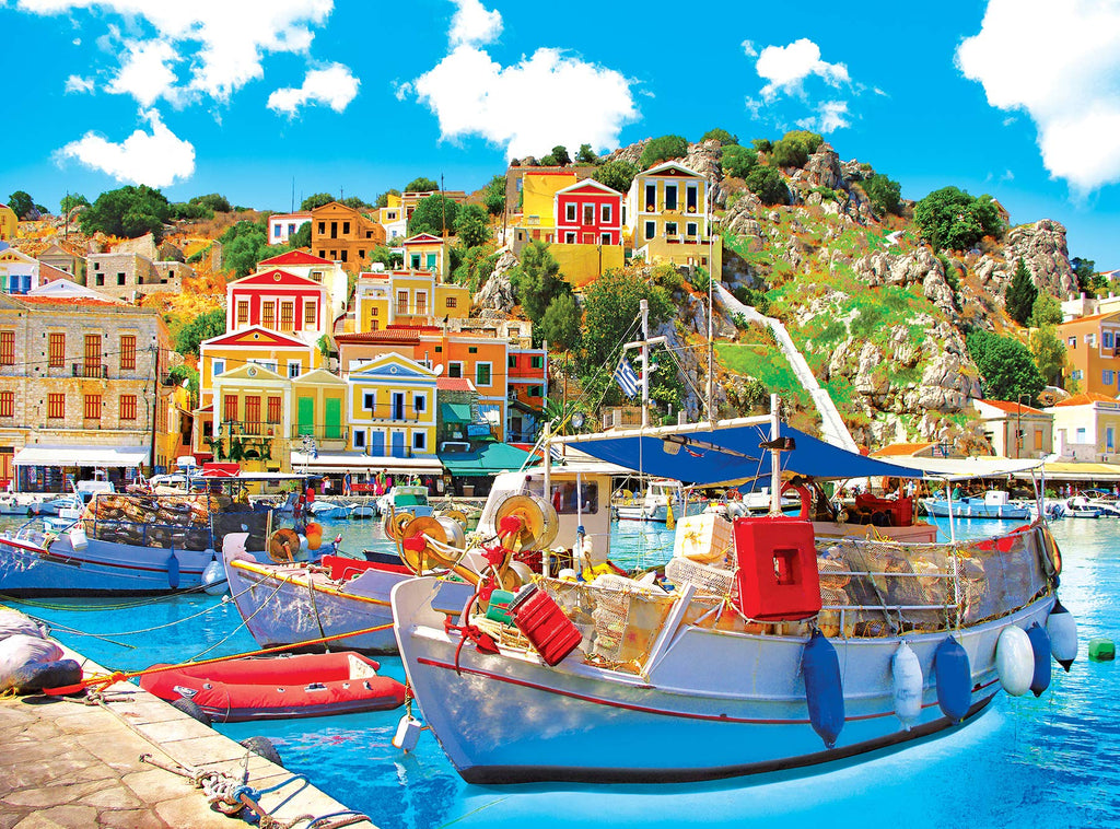 Kodak Premium 1000-Piece Jigsaw Puzzle: Symi Harbor, Greece by RoseArt