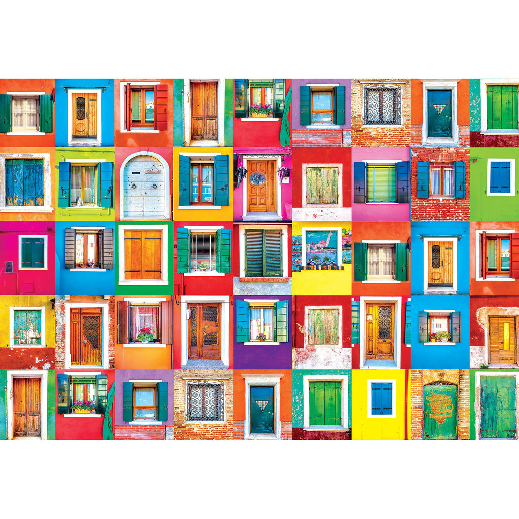 Kodak Premium 1500-Piece Jigsaw Puzzle: Colorful Windows and Doors of Burano by RoseArt