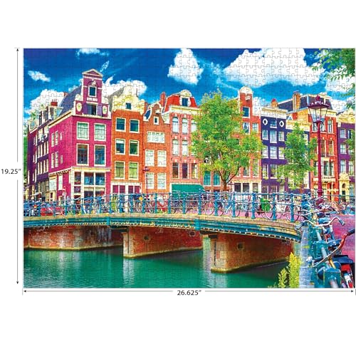 Kodak Premium Amsterdam Canal Waterfront 1000-Piece Jigsaw Puzzle by RoseArt
