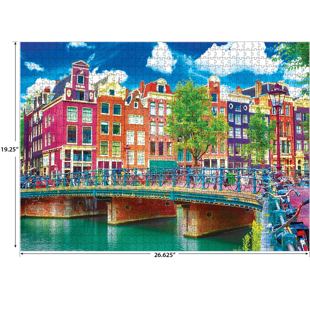 Kodak Premium Amsterdam Canal Waterfront 1000-Piece Jigsaw Puzzle by RoseArt