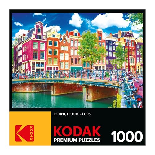 Kodak Premium Amsterdam Canal Waterfront 1000-Piece Jigsaw Puzzle by RoseArt