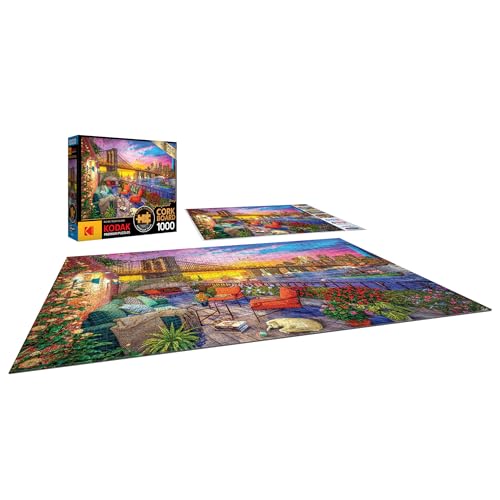 Kodak Premium Cork 1000-Piece Jigsaw Puzzle: Manhattan Balcony Sunset by RoseArt