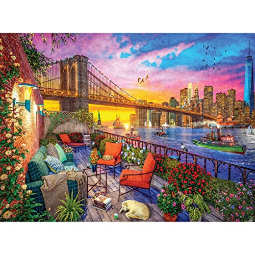 Kodak Premium Cork 1000-Piece Jigsaw Puzzle: Manhattan Balcony Sunset by RoseArt