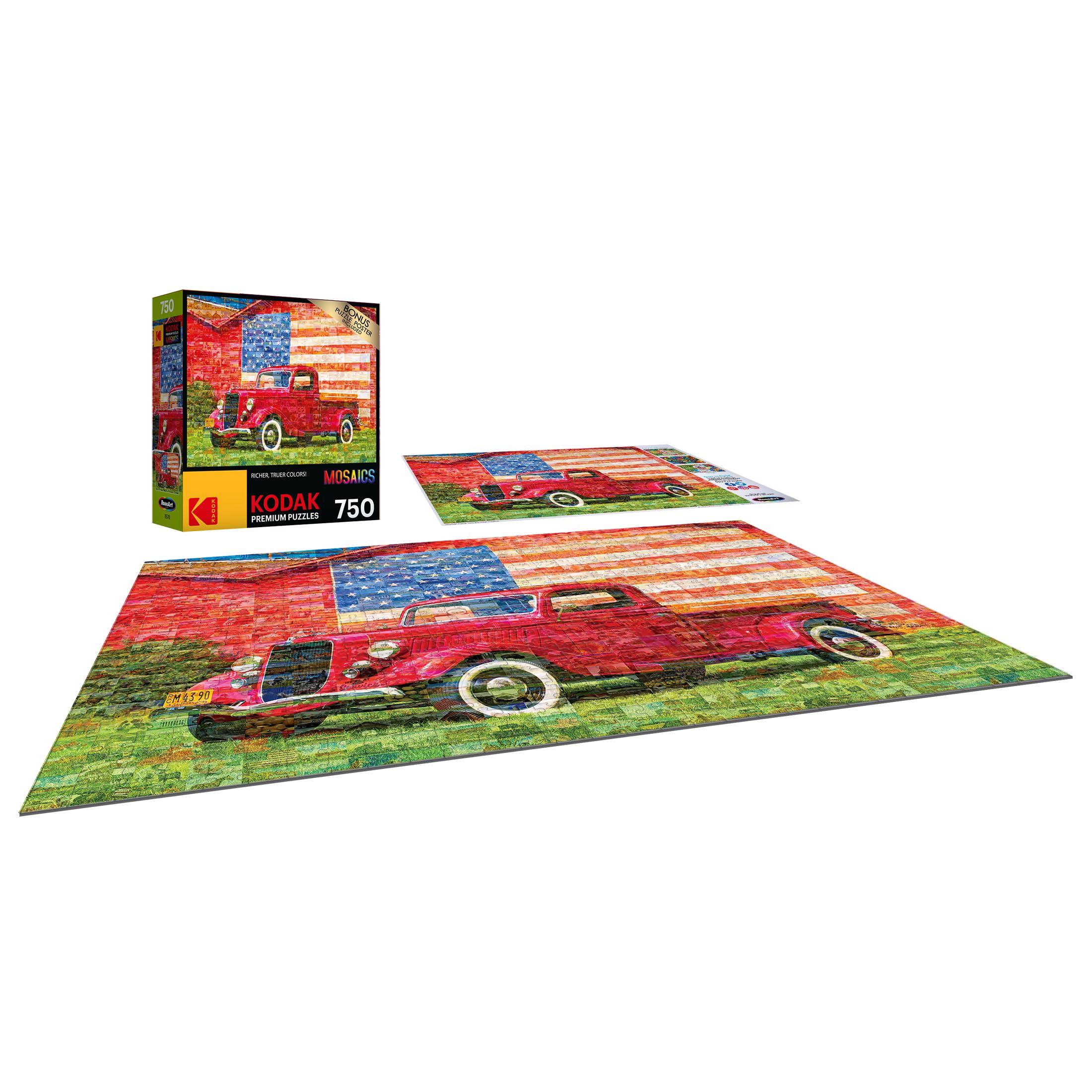 Kodak Premium Mosaics 750-Piece Jigsaw Puzzle – American Pickup Truck by RoseArt