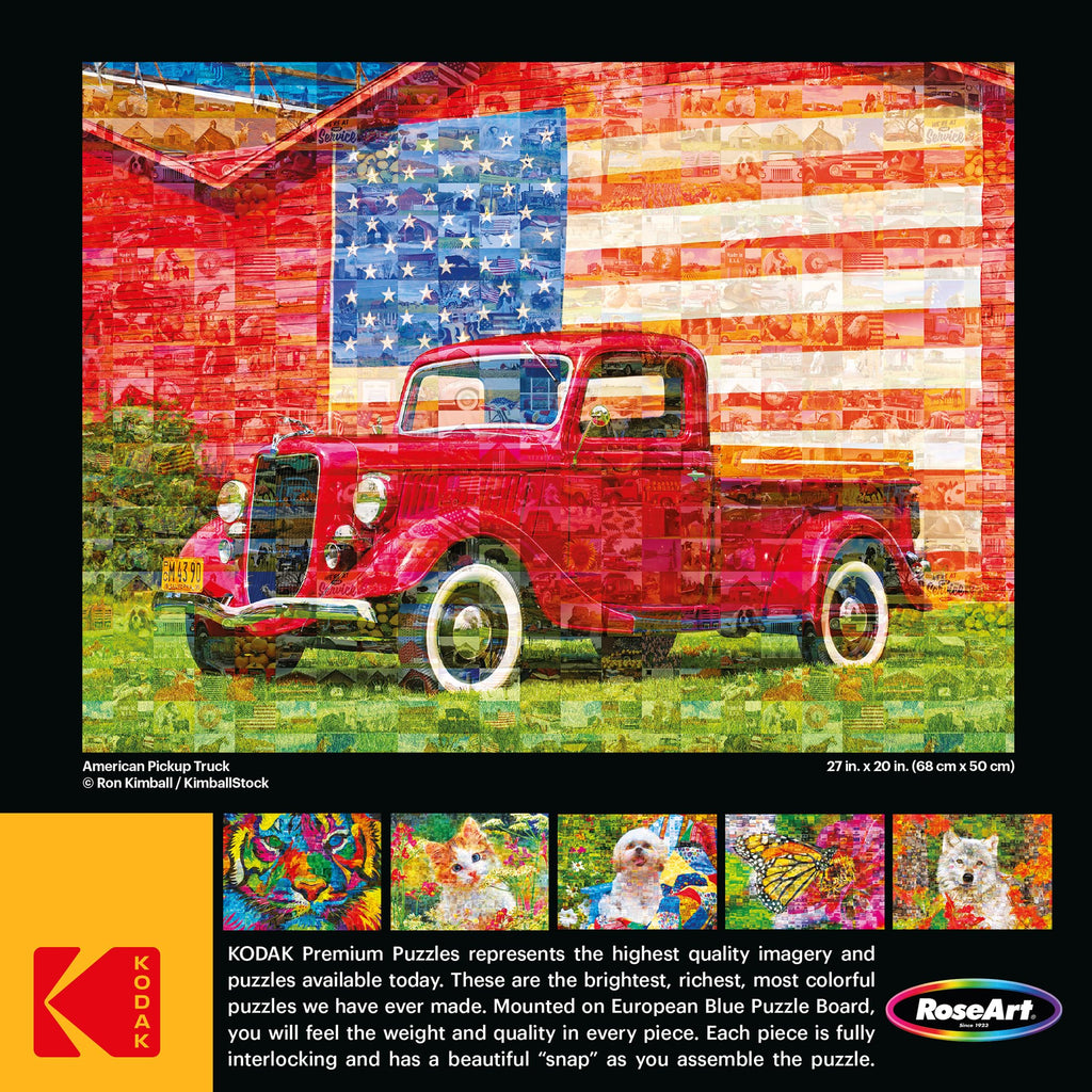 Kodak Premium Mosaics 750-Piece Jigsaw Puzzle – American Pickup Truck by RoseArt