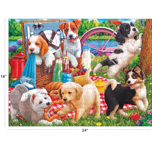 Kodak Premium Puppies on a Picnic Jigsaw Puzzle – 350 Pieces by RoseArt