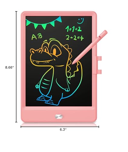KOKODI 8.5 Inch LCD Writing Tablet for Toddlers - Pink Doodle Board, Erasable Drawing Pad, Educational Toy for Ages 3-8