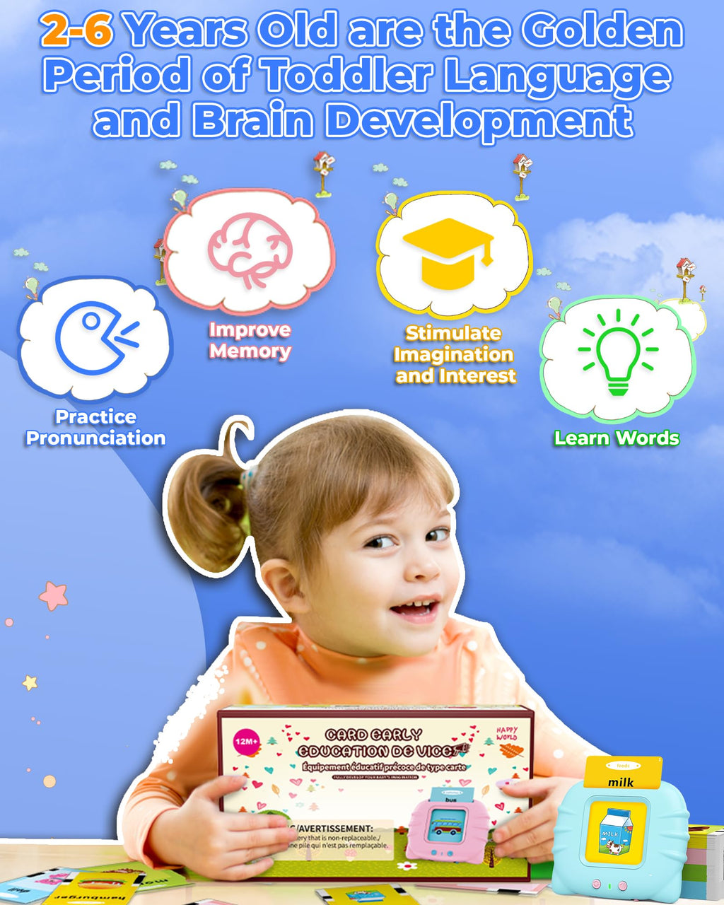 KOKODI Talking Flash Cards for Toddlers 2-5 – 224 Sight Words, Speech Therapy Toy, Autism Sensory Learning, No Screen Required