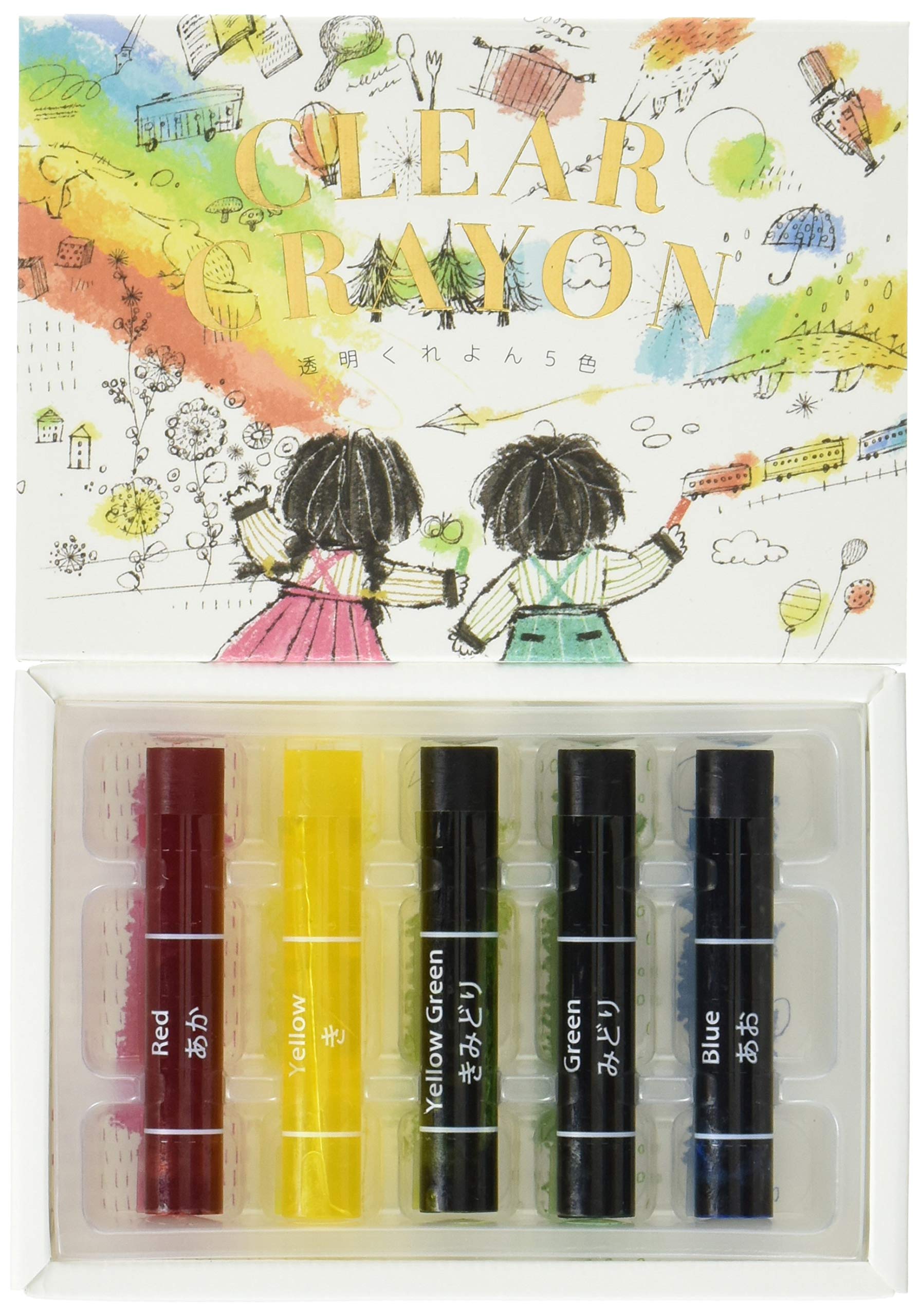 KOKUYO KE-AC26 Transparent Crayons (5 Colors) – Clear Oil Gel Crayons