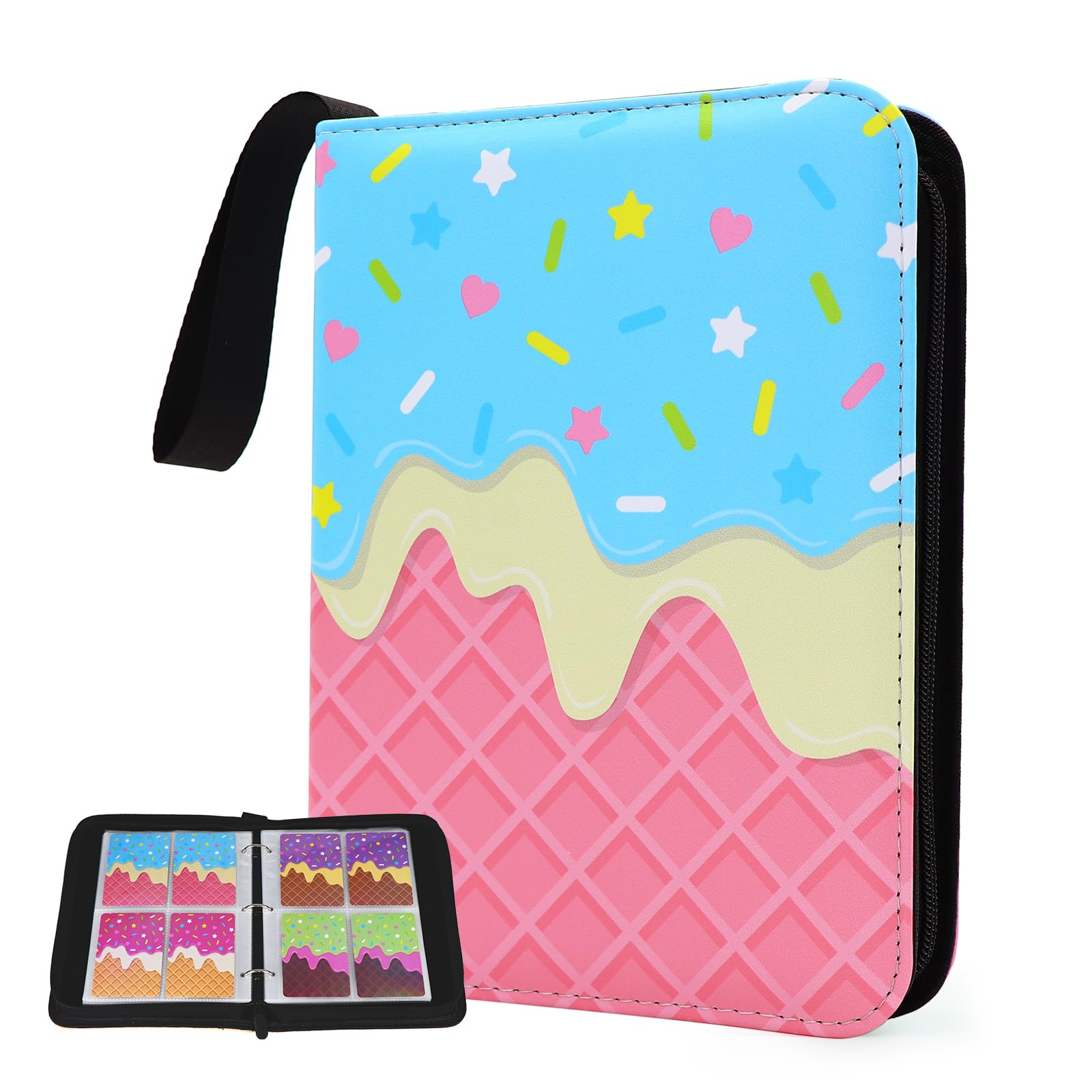 KOLIN Blue Ice Cream Cake Card Binder – 400-Pocket Album for Standard Cards