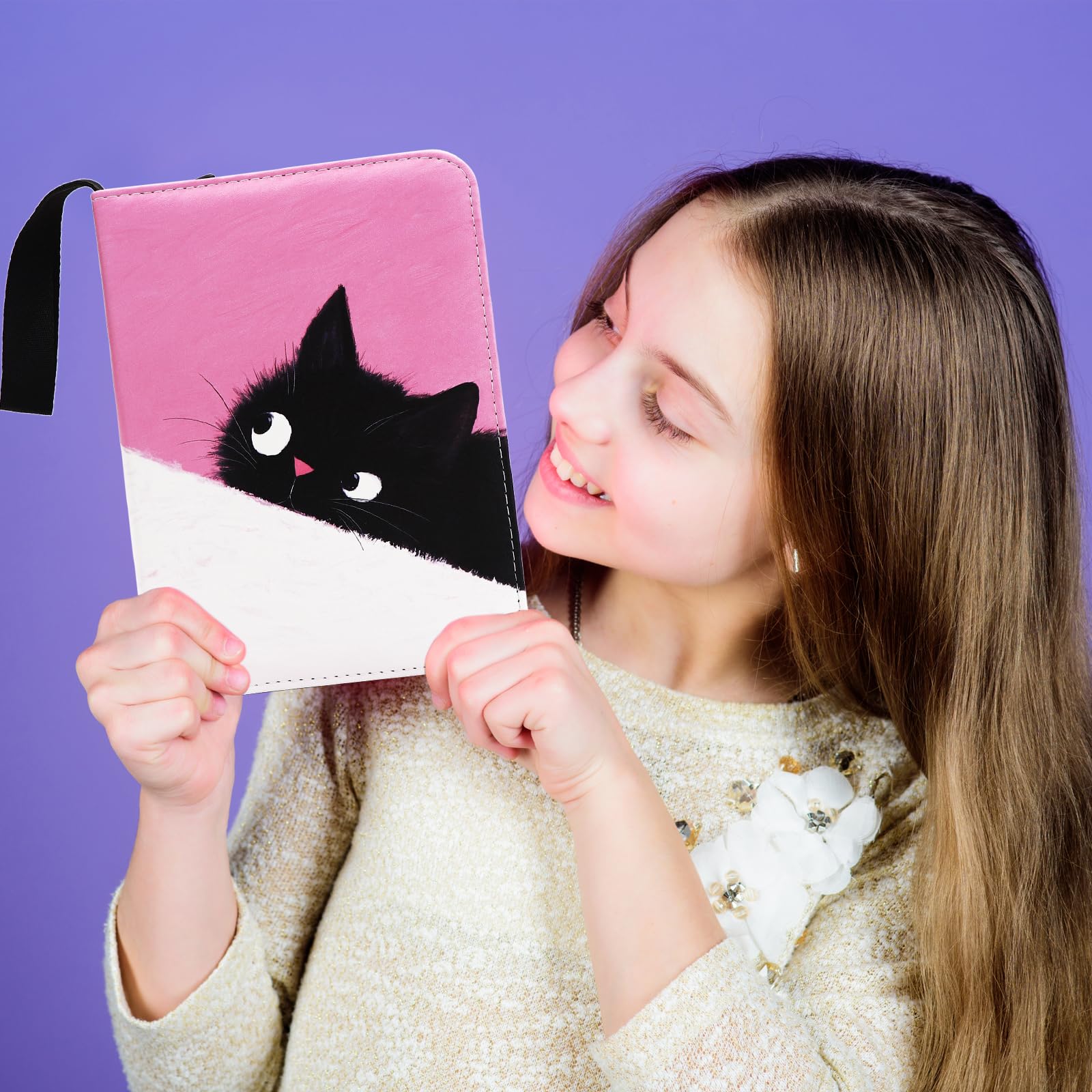 KOLIN Cute Cat Card Binder – 400 Pocket Pink PU Leather Album for Standard Cards