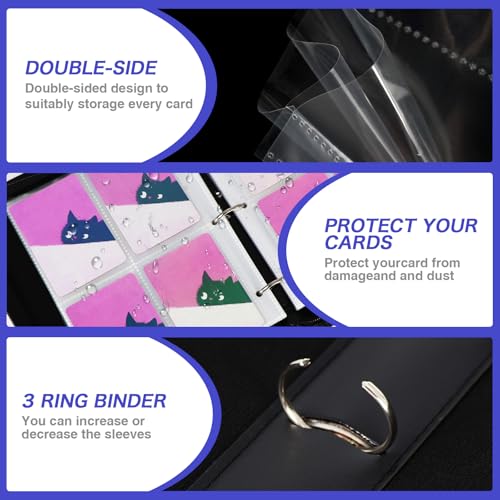 KOLIN Starry Cat Card Binder – 400-Pocket PU Leather Album for Standard Size Cards, Gift for Collectors
