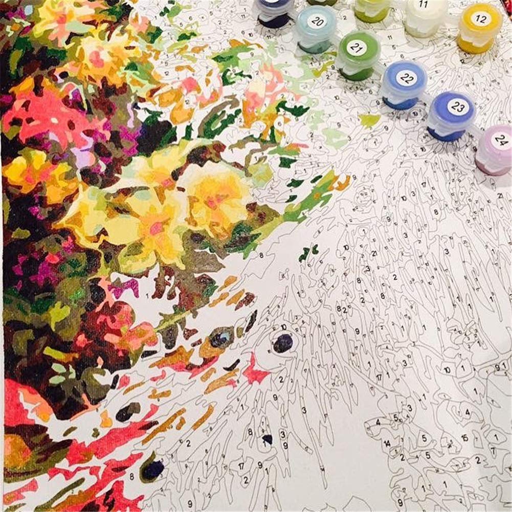 KOMI Dancing Flower Paint by Numbers Kit for Adults – 16x20 Inch Frameless Canvas