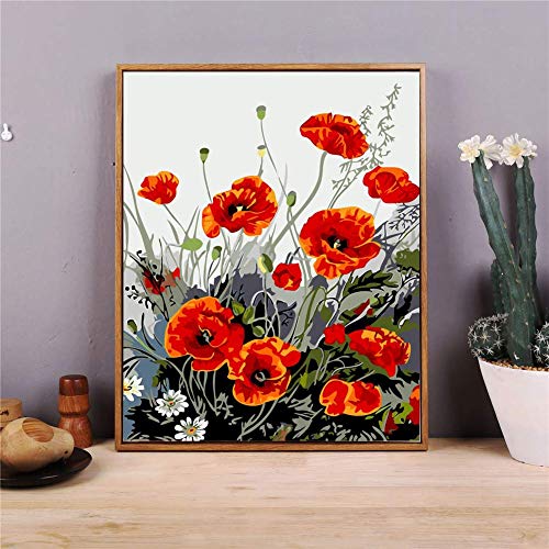 KOMI Dancing Flower Paint by Numbers Kit for Adults – 16x20 Inch Frameless Canvas