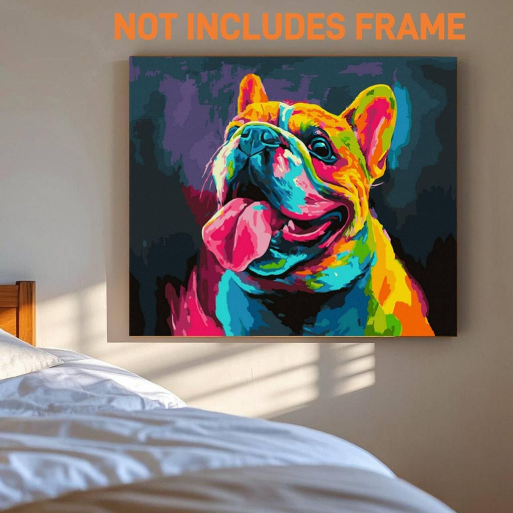 Komking Bulldog Paint by Numbers Kit – 16x20 Animal Canvas for Kids & Adults (Unframed)
