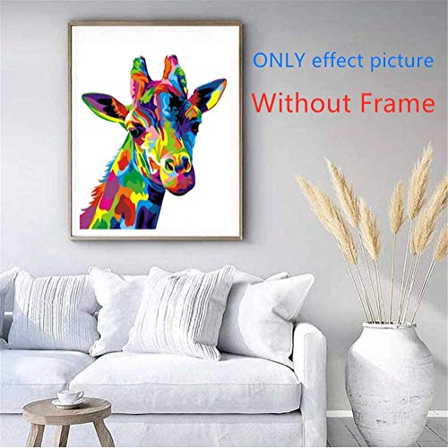 Komking Giraffe Paint by Numbers Kit - 16x20 inch Canvas for Kids and Adults, DIY Colorful Art Craft without Frame