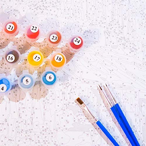 Komking Giraffe Paint by Numbers Kit - 16x20 inch Canvas for Kids and Adults, DIY Colorful Art Craft without Frame