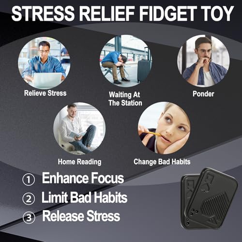 KOMO EDC Magnetic Fidget Slider – Stainless Steel Poker Card Toy for Stress Relief and Focus (Black A)