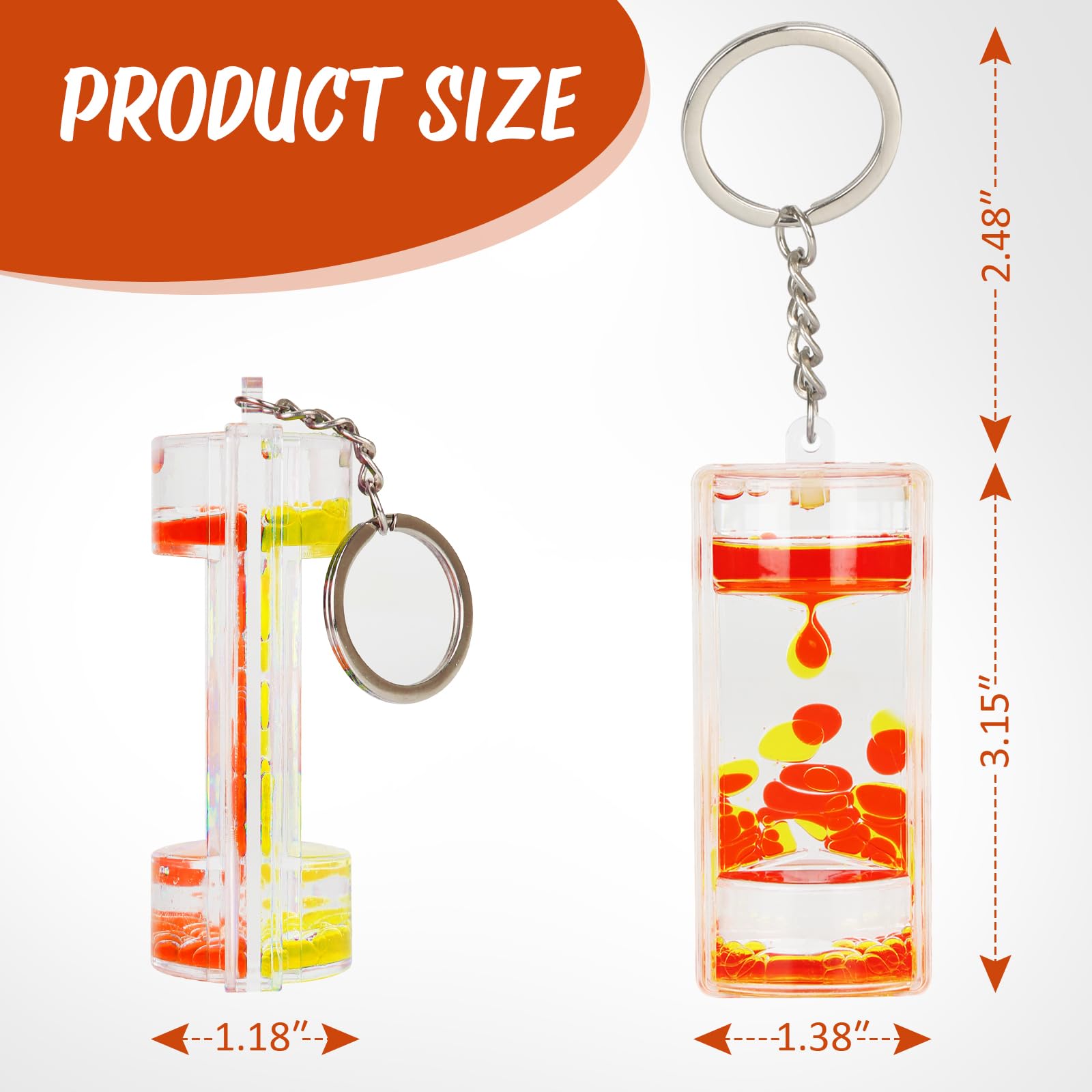 KongLam Liquid Motion Bubbler Keychains (4-Pack) - Colorful Hourglass Timers for Stress Relief