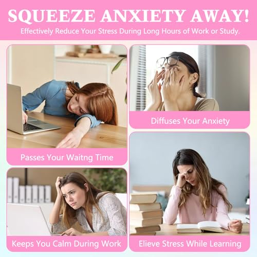 KOSIMI Fuzz Ball Pink Squishy Stress Ball – Soft Fidget Toy for Anxiety Relief and Focus