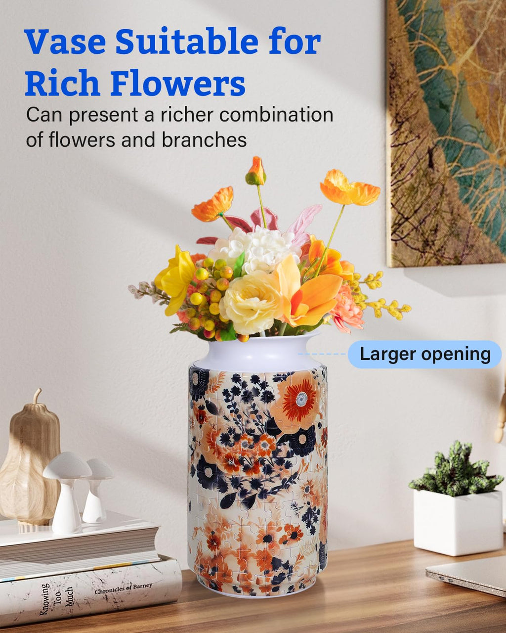KOSTBAR 3D Puzzle Vase - 162-Piece Plastic Puzzle for Adults, UV Printed, Removable Water Cup, Unique Mother's Day Gift
