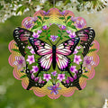 KOYILTD 12-Inch 3D Butterfly Wind Spinner – Pink Stainless Steel Garden Decor with Sparkle Effect