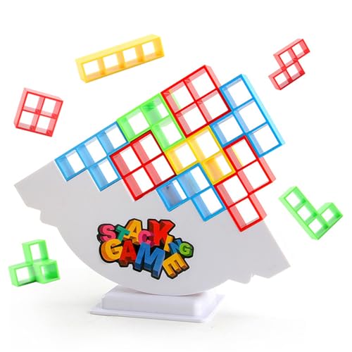 Koyzsen 48-Piece Balance Stacking Block Game – Family Stacking Toy with 22 Cards for Kids and Adults