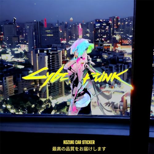 KOZUKI Cyberpunk Edgerunners Lucy Reflective Vinyl Decal – Waterproof, Removable, 8x3 inches