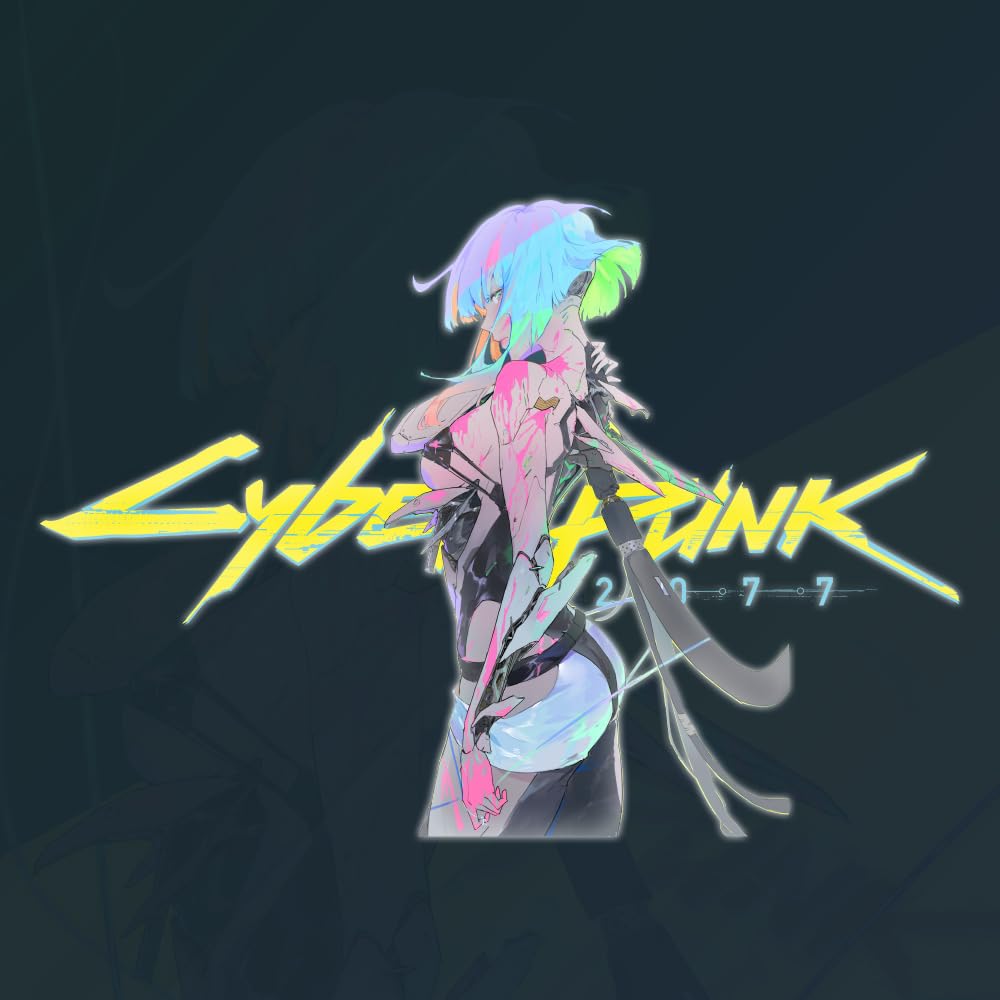 KOZUKI Cyberpunk Edgerunners Lucy Reflective Vinyl Decal – Waterproof, Removable, 8x3 inches