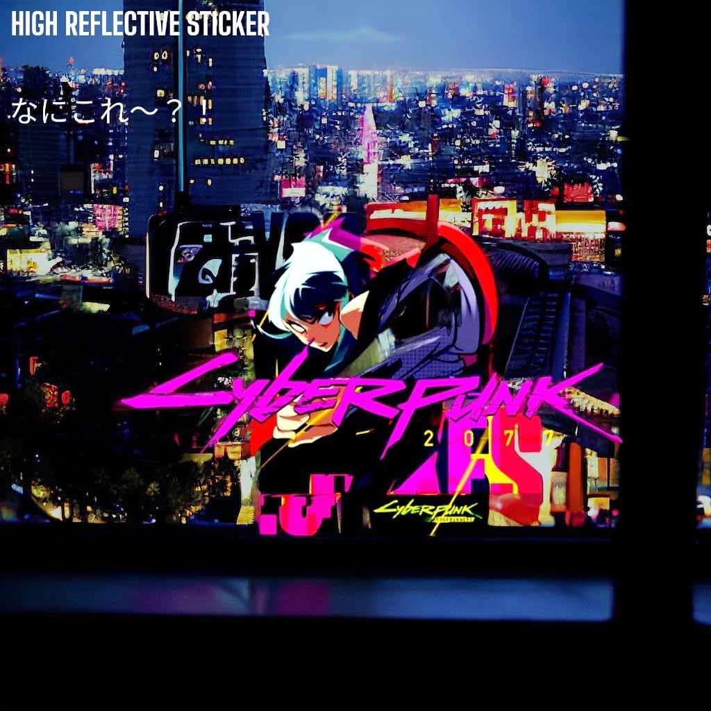 KOZUKI Cyberpunk Edgerunners Lucy Reflective Vinyl Decal – Waterproof, Removable, 8x3 inches