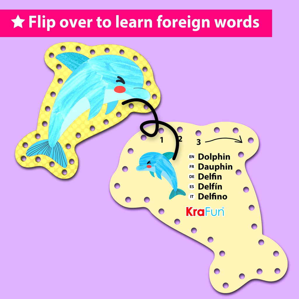 KRAFUN My First Lacing Cards Kit – 5 Mermaid Ocean Projects for Toddlers Age 3+