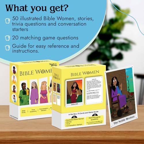 Kulture Games Bible Women – Christian Card Game with 50 Bible Stories, Trivia & Matching Game