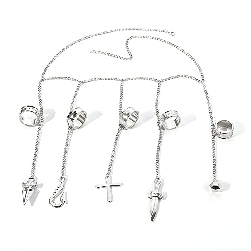 Kurapika Judgement Hand Chain Bracelet – HXH Cosplay Jewelry with 5 Finger Rings