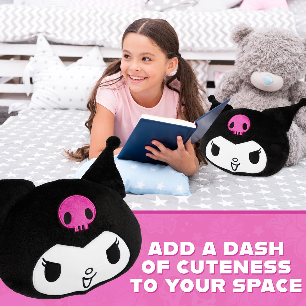 Kuromi Plush Cushion Pillow - 12.4x11 Inch Sanrio Kawaii Throw Pillow by Get Trend
