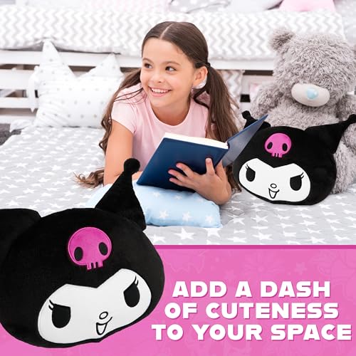 Kuromi Plush Cushion Pillow - 12.4x11 Inch Sanrio Kawaii Throw Pillow by Get Trend