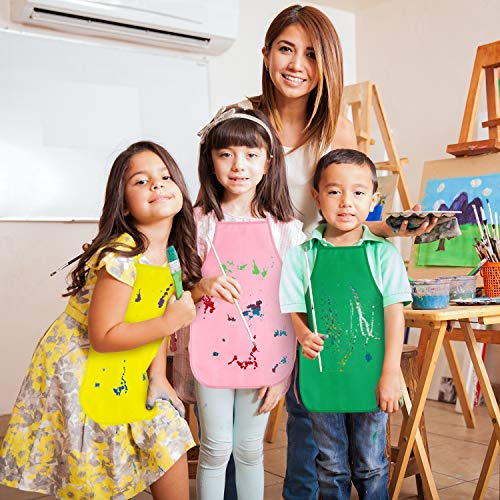 KUUQA Kids Aprons Bulk Pack - Non-Woven Art Smocks for Painting, Cooking & Classroom Activities (16-40 Pieces)